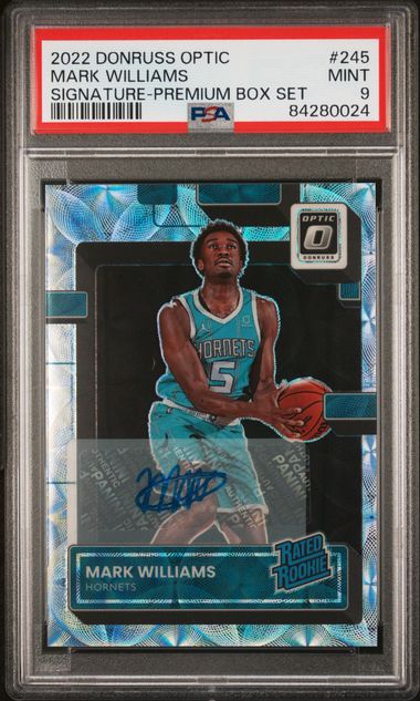 2022 PANINI DONRUSS OPTIC MARK WILLIAMS SIGNATURE-PREMIUM BOX SET /10 #245 PSA 9 MINT