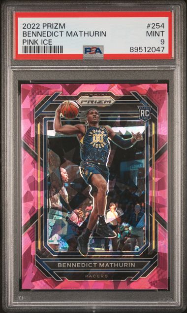 2022 PANINI PRIZM BENNEDICT MATHURIN PINK ICE #254 PSA 9 MINT