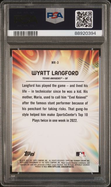 2023 BOWMAN DRAFT WYATT LANGFORD MOOD RING #MR-3 PSA 10 GEM MT