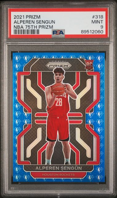 2021 PANINI PRIZM ALPEREN SENGUN NBA 75TH PRIZM #318 PSA 9 MINT