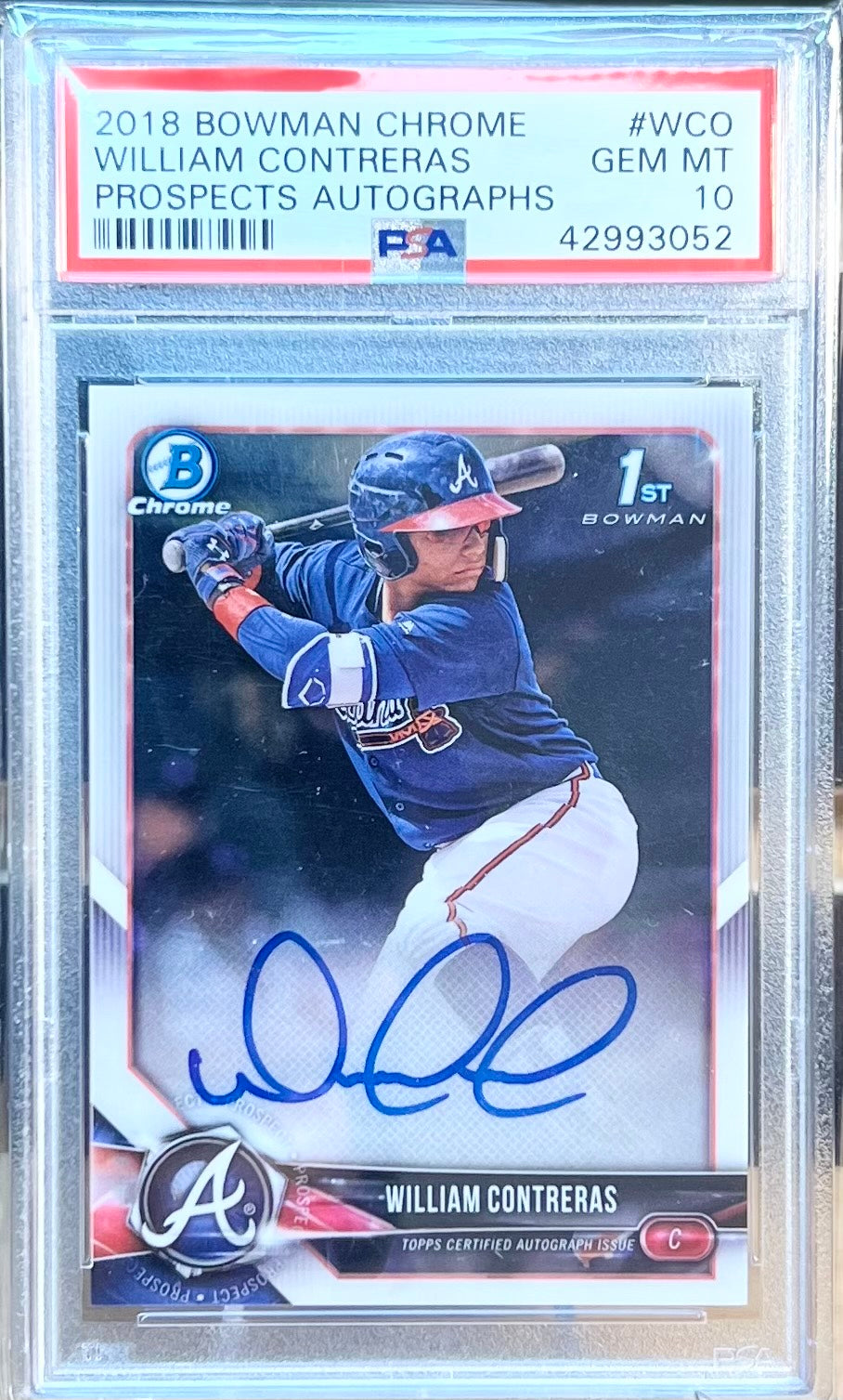 2018 BOWMAN CHROME WILLIAM CONTRERAS PROSPECTS AUTOGRAPHS #BCPA-WCO PSA 10 GEM MT