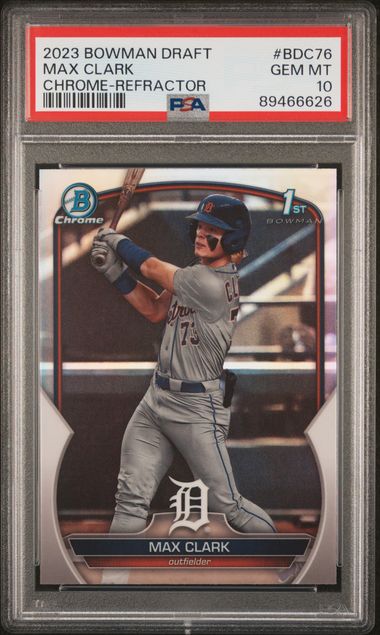 2023 BOWMAN DRAFT MAX CLARK CHROME-REFRACTOR #BDC-76 PSA 10 GEM MT