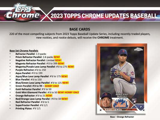 Pre-Sale 2023 Topps Chrome Updates Hobby Case - in shop pickup 11/17