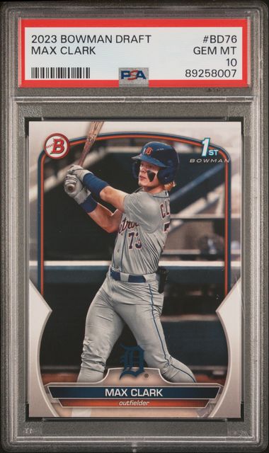 2023 BOWMAN DRAFT MAX CLARK #BD-76 PSA 10 GEM MT