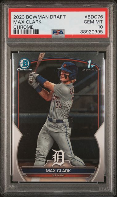 2023 BOWMAN DRAFT MAX CLARK CHROME #BDC-76 PSA 10 GEM MT