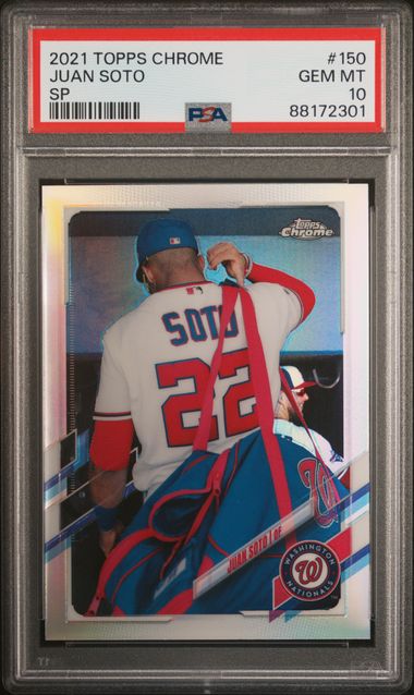 2021 TOPPS CHROME JUAN SOTO SP REFRACTOR #150 PSA 10 GEM MT