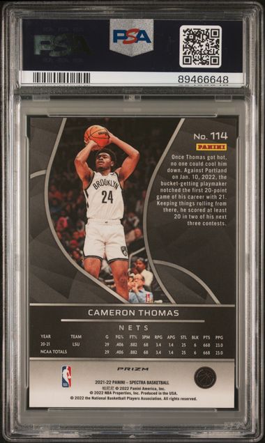 2021 PANINI SPECTRA CAMERON THOMAS ASIA #114 PSA 10 GEM MT